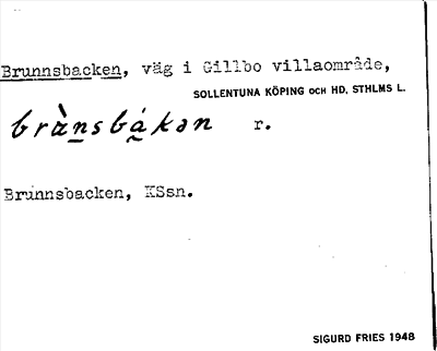 Bild på arkivkortet för arkivposten Brunnsbacken