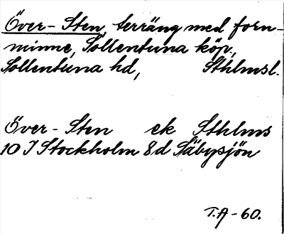 Bild på arkivkortet för arkivposten Över-Sten