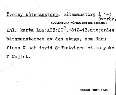 Bild på arkivkortet för arkivposten Överby båtsmanstorp
