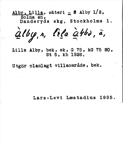 Bild på arkivkortet för arkivposten Alby, Lilla