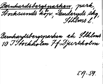 Bild på arkivkortet för arkivposten Bernhardsbergsparken