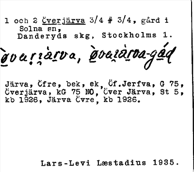Bild på arkivkortet för arkivposten Överjärva