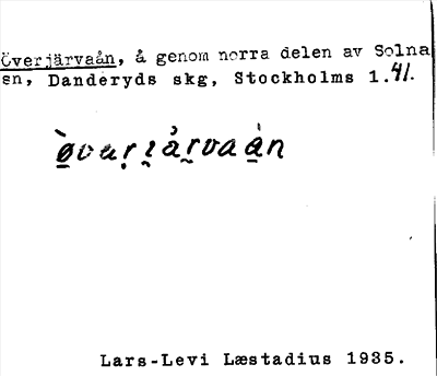 Bild på arkivkortet för arkivposten Överjärvaån