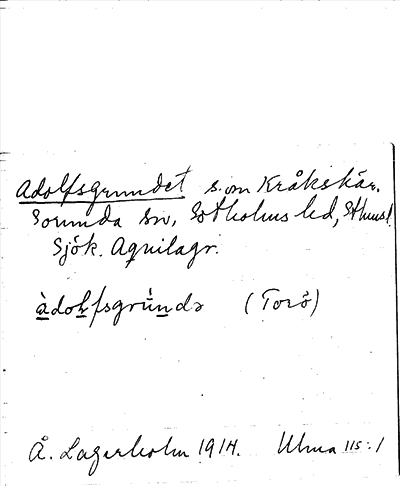 Bild på arkivkortet för arkivposten Adolfsdgrundet
