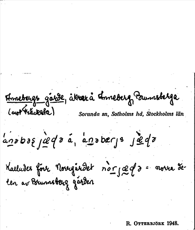 Bild på arkivkortet för arkivposten Annebergs gärde