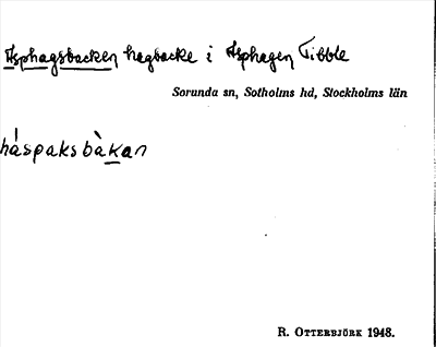 Bild på arkivkortet för arkivposten Asphagsbacken