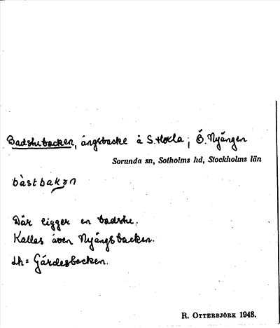 Bild på arkivkortet för arkivposten Badstubacken