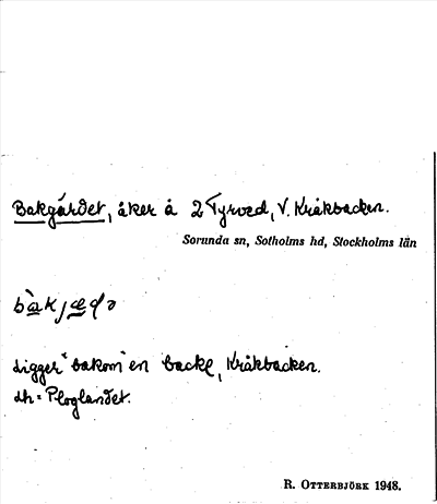 Bild på arkivkortet för arkivposten Bakgärdet