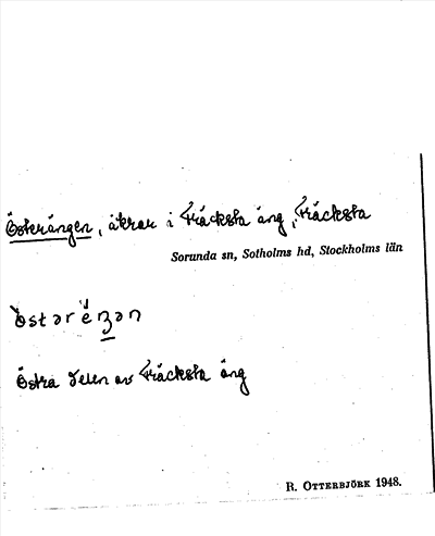 Bild på arkivkortet för arkivposten Österängne
