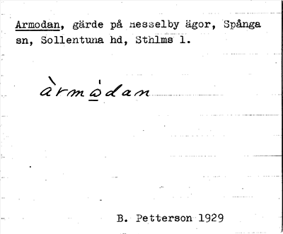 Bild på arkivkortet för arkivposten Armodan