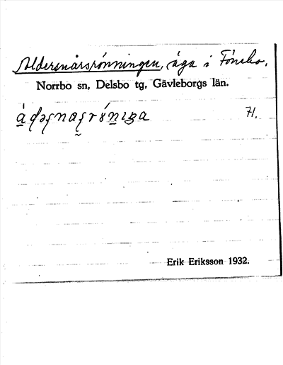 Bild på arkivkortet för arkivposten Aldersnårsrönningen