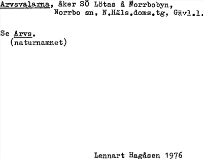 Bild på arkivkortet för arkivposten Arvsvalarna se Arvs