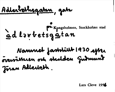 Bild på arkivkortet för arkivposten Adlerbethsgatan