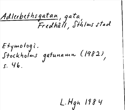Bild på arkivkortet för arkivposten Adlerbethsgatan