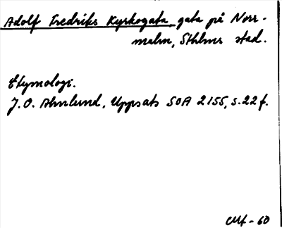 Bild på arkivkortet för arkivposten Adolf Fredrik kyrkogata