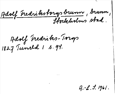 Bild på arkivkortet för arkivposten Adolf Fredriks torgs brunn
