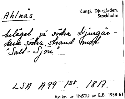 Bild på arkivkortet för arkivposten Ahlnäs