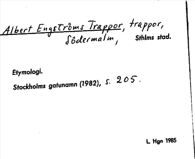 Bild på arkivkortet för arkivposten Albert Engströms Trappor