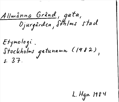 Bild på arkivkortet för arkivposten Allmänna Gränd