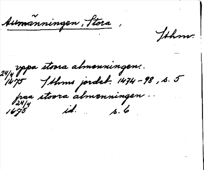 Bild på arkivkortet för arkivposten Allmänningen, Stora