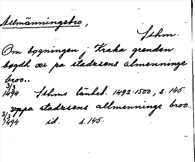 Bild på arkivkortet för arkivposten Allmänningsbro