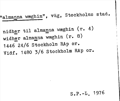 Bild på arkivkortet för arkivposten »almanna wæghin»
