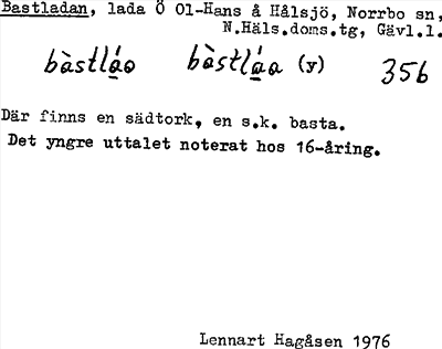 Bild på arkivkortet för arkivposten Bastladan