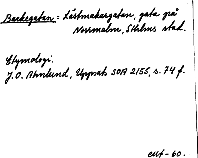Bild på arkivkortet för arkivposten Backegatan