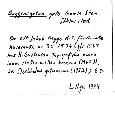Bild på arkivkortet för arkivposten Baggensgatan