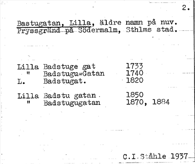 Bild på arkivkortet för arkivposten Bastugatan, Lilla