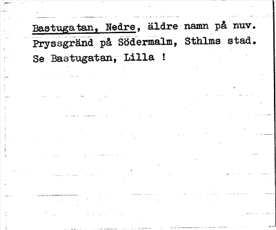 Bild på arkivkortet för arkivposten Bastugatan, Nedre