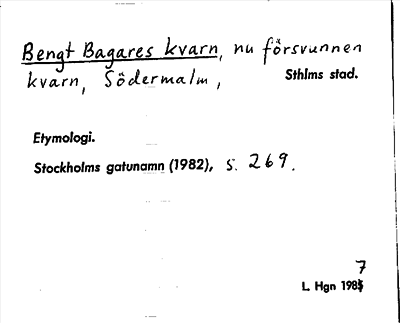 Bild på arkivkortet för arkivposten Bengt Bagares kvarn