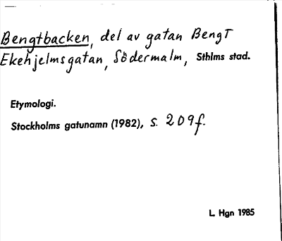 Bild på arkivkortet för arkivposten Bengtbacken