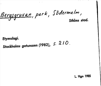 Bild på arkivkortet för arkivposten Bergsgruvan