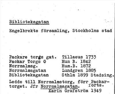 Bild på arkivkortet för arkivposten Biblioteksgatan