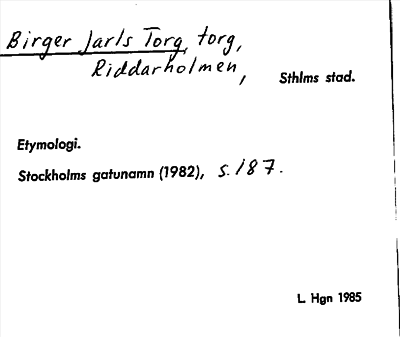 Bild på arkivkortet för arkivposten Birger Jarls Torg