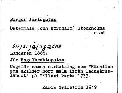 Bild på arkivkortet för arkivposten Birger Jarlsgatan