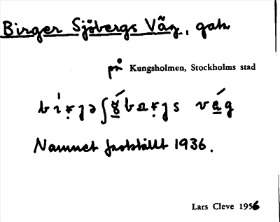 Bild på arkivkortet för arkivposten Birger Sjöbergs väg