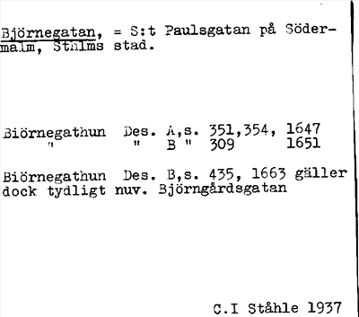Bild på arkivkortet för arkivposten Björnegatan