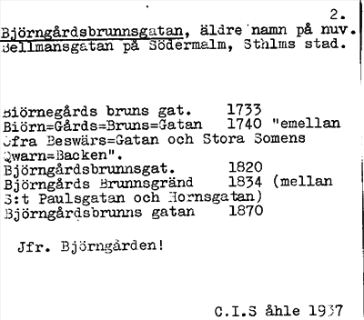 Bild på arkivkortet för arkivposten Björngårdsbrunnsgatan