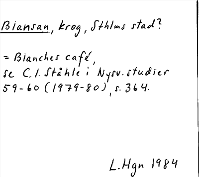 Bild på arkivkortet för arkivposten Blansan = Blanches café