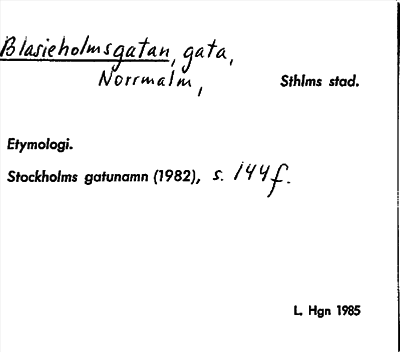 Bild på arkivkortet för arkivposten Blasieholmsgatan