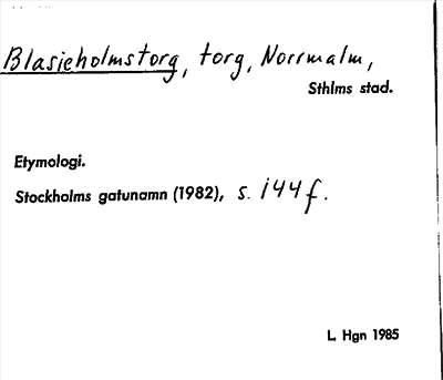 Bild på arkivkortet för arkivposten Blasieholmstorg