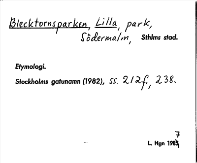 Bild på arkivkortet för arkivposten Blecktornsparken, Lilla