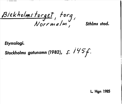 Bild på arkivkortet för arkivposten Blekholmstorget