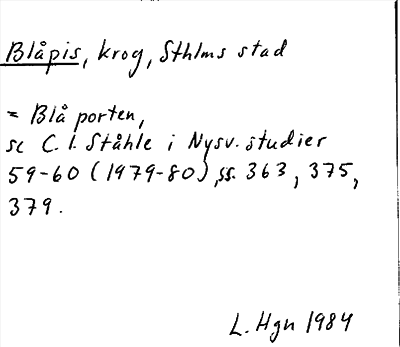 Bild på arkivkortet för arkivposten Blåpis