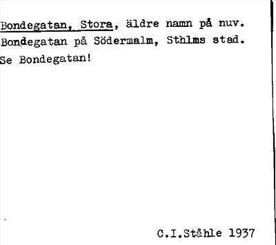 Bild på arkivkortet för arkivposten Bondegatan, Stora