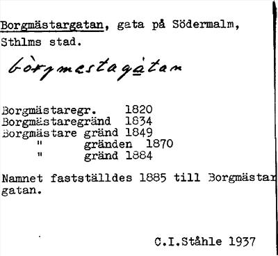 Bild på arkivkortet för arkivposten Borgmästargatan