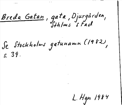 Bild på arkivkortet för arkivposten Breda Gatan