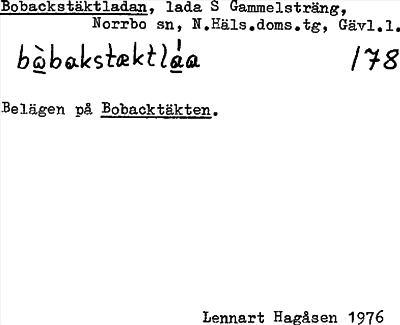 Bild på arkivkortet för arkivposten Bobackstäktladan